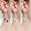 Natural Rose Quartz Bullet Chandelier Earrings EJEW-SW00017-03-7