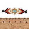 Glass MIYUKI Delica Beads Braided Connector Charms PALLOY-MZ01412-01-3
