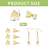 80Pcs Flower Rack Plating Brass Filigree Bead Cap Bails KK-FH0008-45G-2