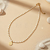 304 Stainless Steel Saint Benedict Medal Pendant Glass and Brass Beaded Short Necklaces for Women Daily Wear AB8901-3