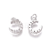 Brass Micro Pave Clear Cubic Zirconia Charms ZIRC-I036-02P-1