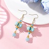 Lantern 304 Stainless Steel Synthetic Imperial Jasper Dangle Earrings EJEW-MZ00609-01-2