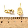 Heart Brass Micro Pave Cubic Zirconia Stud Earrings EJEW-H128-01G-3