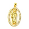 Brass Micro Pave Clear Cubic Zirconia Pendants KK-H472-42A-G-1