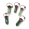 Natural Green Aventurine Big Pointed Pendants G-M383-21C-1