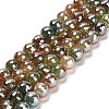 Electroplated Natural Agate Round Beads Strands G-L598-A01-03A-2