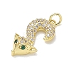 Brass with Rhinestone Pendants RB-CBA6830-18G-03-2