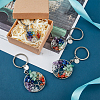 4Pcs 2 Style Natural Mixed Stone Keychains KEYC-FH0001-13-5