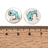 Ocean Printed Natural Freshwater Shell Flat Round Beads SHEL-A006-13A-3