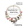 Zinc Alloy & Porcelain & Glass & CCB Plastic Flower Heart Lock Pendant Double Layer Bib Necklaces FS-WGC767F-01-4