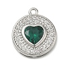 Brass Micro Pave Cubic Zirconia Pendants KK-CBA74BF-12P-01C-1