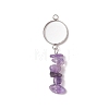 304 Stainless Steel & Natural Mixed Gemstone Pendant Cabochon Settings AJEW-JB01572-3