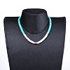 Handmade Polymer Clay Heishi Beaded Choker Necklaces NJEW-JN02722-03-4
