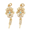 Brass Micro Pave Cubic Zirconia Pendants KK-A291-27B-G-1