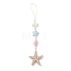 Ocean Theme Acrylic Beaded Waxed Polyester Cord Hanging Ornament HJEW-JM04991-1