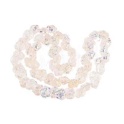 Electroplate Transparent Glass Beads Strands EGLA-N056-02A-01-1
