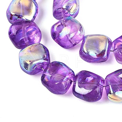 Electroplate Transparent Glass Beads Strands EGLA-N057-02A-09-1