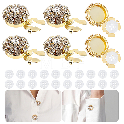 6Pcs Alloy Rhinestone Cufflinks FIND-NB0007-41A-1