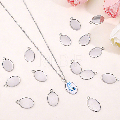 20Pcs 304 Stainless Steel Pendant Cabochon Settings STAS-BBC0010-66-1