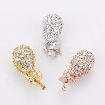 Brass Micro Pave Cubic Zirconia Peg Bails Pendants ZIRC-K076-24-1