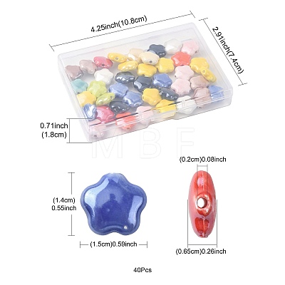 40Pcs Handmade Porcelain Beads PORC-FS0001-37-1