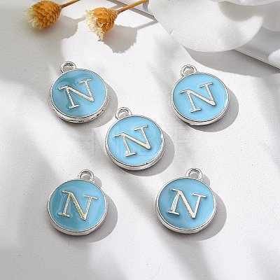 Platinum Plated Alloy Enamel Charms X-ENAM-S118-04N-P-1