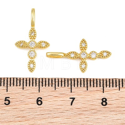 Brass Pave Clear Cubic Zirconia Pendants KK-CBA6A75-55A-G-1