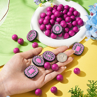 56Pcs 4 Styles Silicone Beads FIND-TA0010-75D-1