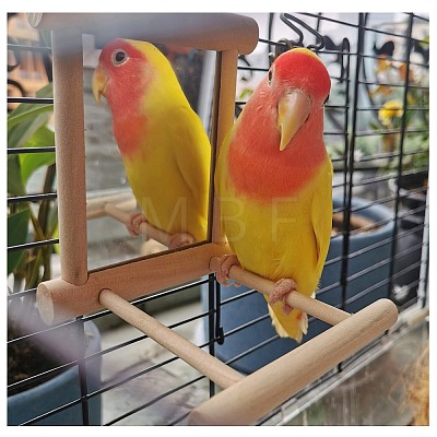 Bird Mirror Birdcage Stand Bar Accessories AJEW-WH0114-38-1