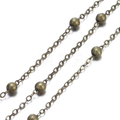 Brass Flat Oval Cable Chains X-CHC018Y-AB-1