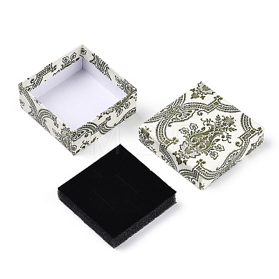 Flower Printed Cardboard Jewelry Boxes CBOX-T006-10D-1