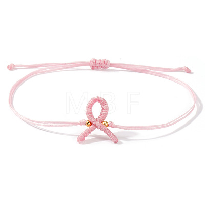 Handmade Woven Awareness Ribbon Adjustable Polyester Cord Bracelets CV8348-1-1