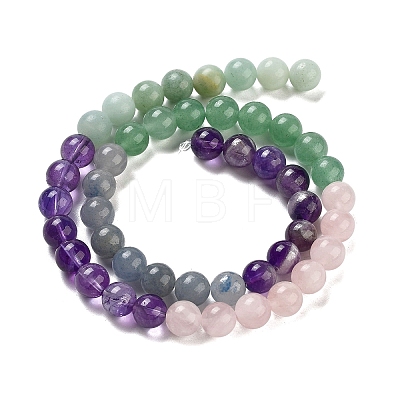 Natural Flower Amazonite & Amethyst & Flower Amazonite & Green Aventurine & Blue Aventurine Beads Strands G-B095-A01-02-1