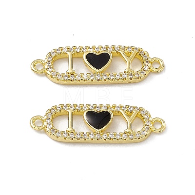 Rack Plating Brass Micro Pave Clear Cubic Zirconia Connector Charms ZIRC-I061-02G-03-1