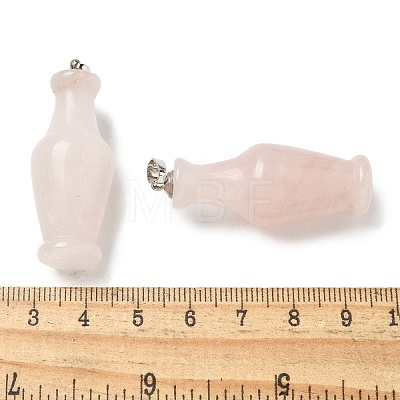 Natural Rose Quartz 3D Pendants G-K385-10P-02-1