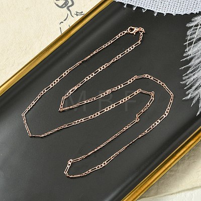 2mm Rack Plating Brass Figaro Chain Necklaces for Women Men MAK-L044-34RG-1