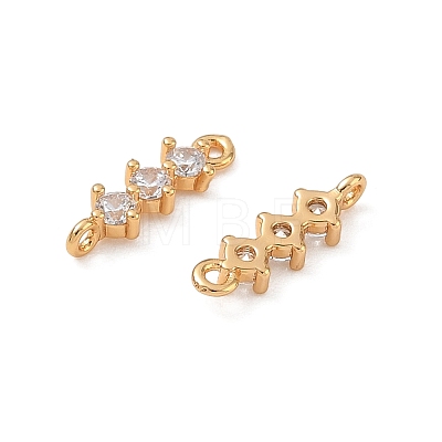 SHEGRACE Brass Pave Clear Cubic Zirconia Connector Charms XGRQ7H241-952G-1