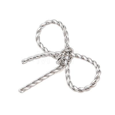 Non-Tarnish 304 Stainless Steel Twisted Bowknot Links Connector Charms STAS-S125-01P-1