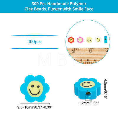  300PCS Handmade Polymer Clay Beads CLAY-NB0001-47-1