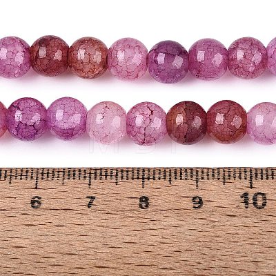 Baking Paint Crackle Glass Beads Strands GLAA-Q106-03A-08-1