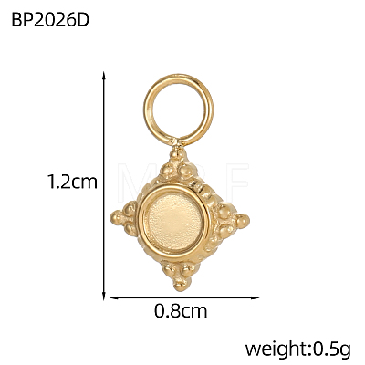 304 Stainless Steel Pendant Cabochon Settings STAS-OY006-38G-1