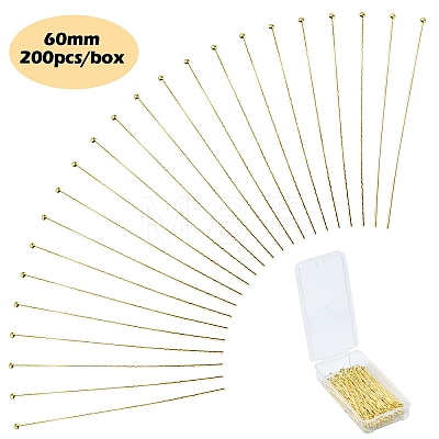 Brass Ball Head Pins KK-YW0002-25B-G-1