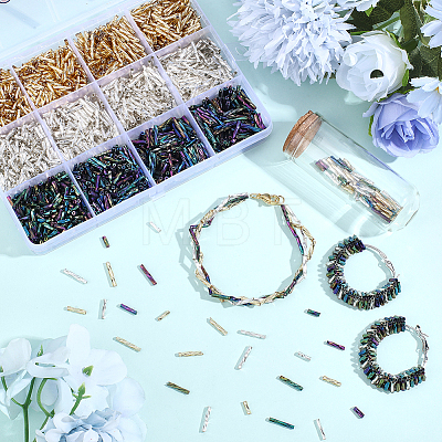 2160Pcs 9 Styles Glass Twisted Bugle Beads SEED-PA0001-28-1