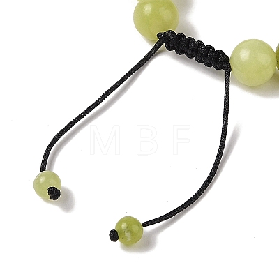 10mm Round Natural Lemon Jade Braided Bead Bracelets BJEW-C067-01C-02-1