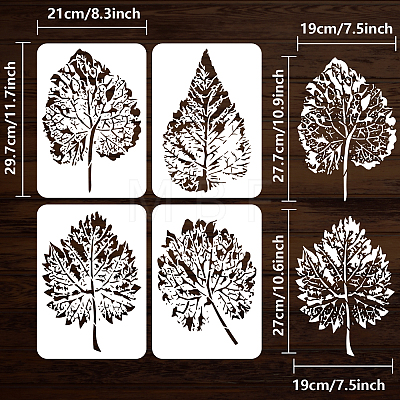 4Pcs 4 Styles PET Hollow Out Drawing Painting Stencils DIY-WH0394-0072-1