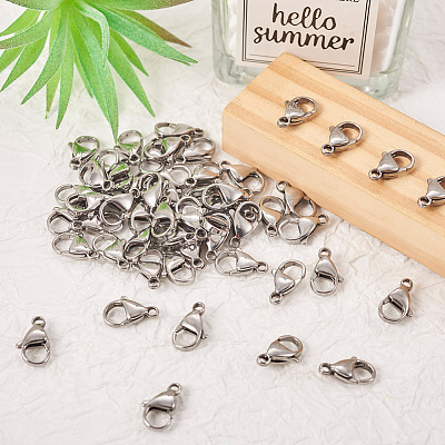 Yilisi 100Pcs 304 Stainless Steel Lobster Claw Clasps STAS-YS0001-27-1