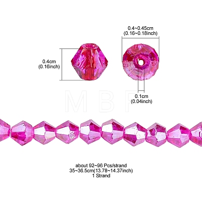 Electroplate Glass Beads Strands EGLA-YW0001-43-1
