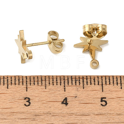 Ion Plating(IP) 304 Stainless Steel Stud Earring Findings STAS-I206-57G-1