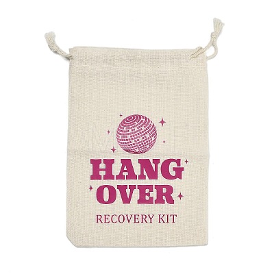 Cloth Hangover Kit Party Favor Drawstring Bags ABAG-A012-05A-02-1
