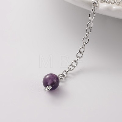 Teardrop Platinum Tone Brass Amethyst Dowsing Pendulums MAK-M015-03A-1